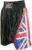 Boxing Competiton Black Satin Training Shorts – UK Flag Series